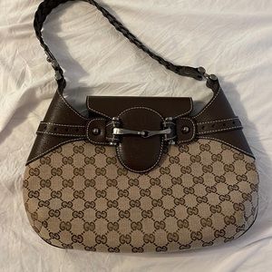 Gucci Horsebit Brown Canvas GG and Leather w/ Braided Strap